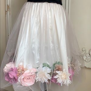 Pastel flower soft tulle skirt
